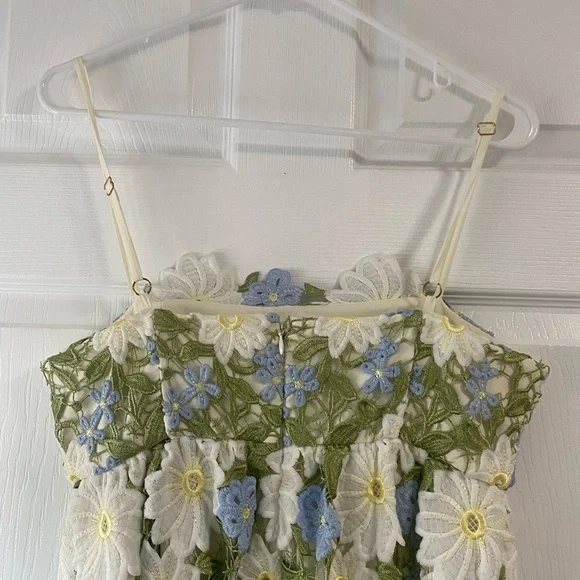 Mestiza New York Floral Lace Scolloped Cataleya Mini Formal Summer Dress - Picture 9 of 14